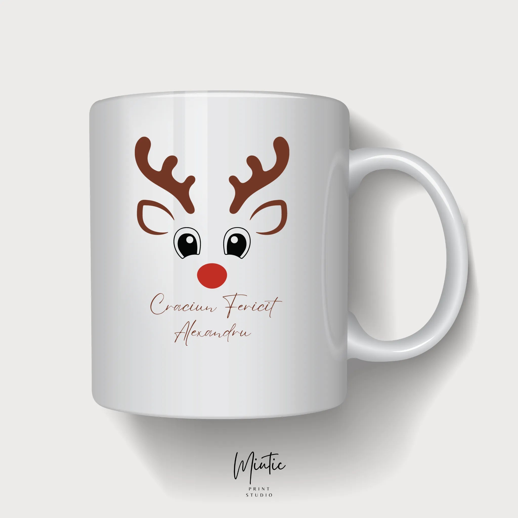 Cana personalizata cu poza si text pentru el Rudolf