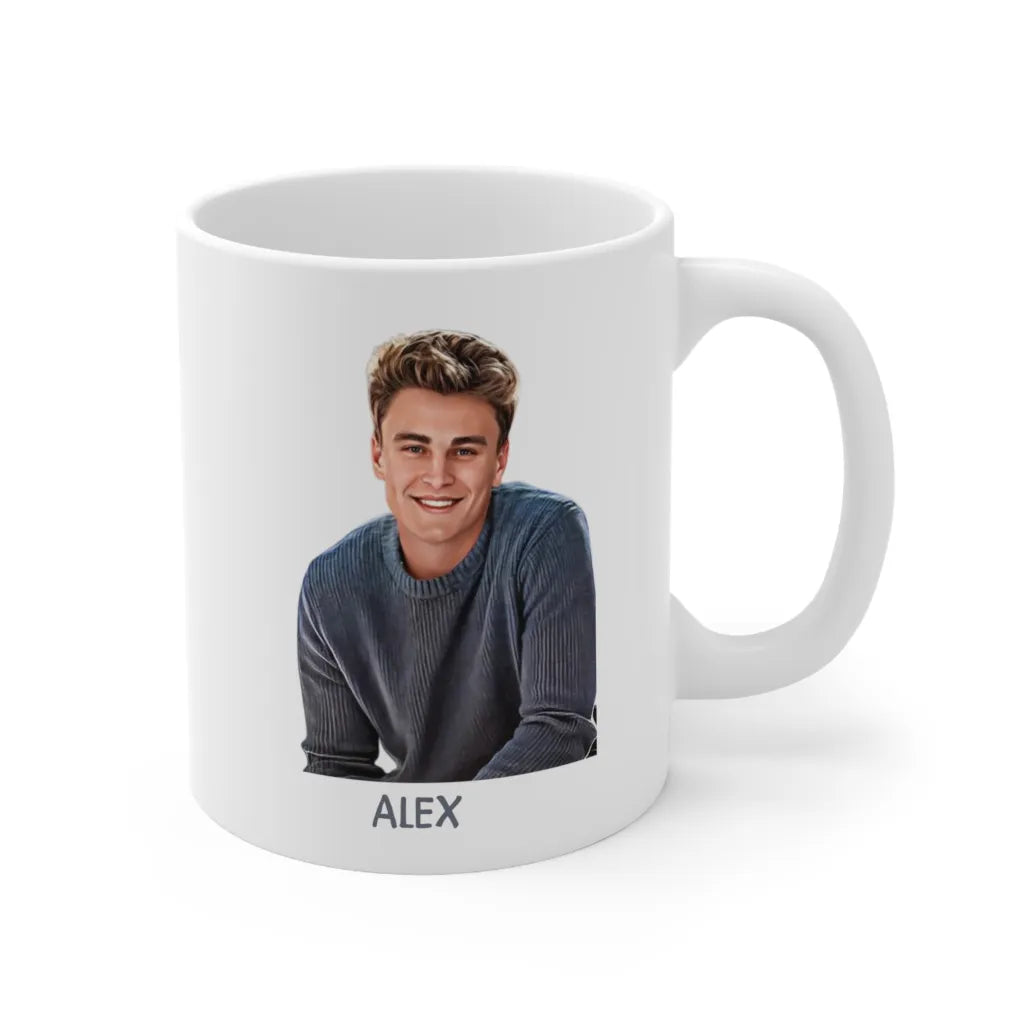 Cana personalizata portret digital model baiat