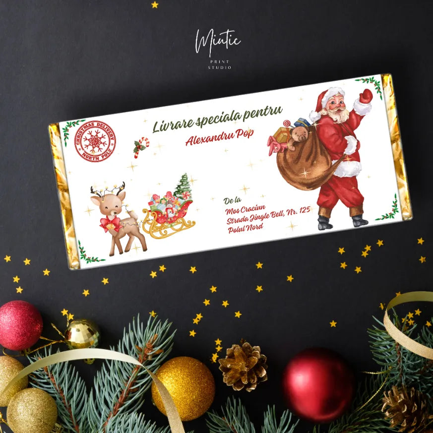 Ciocolata personalizata livrare speciala de Craciun