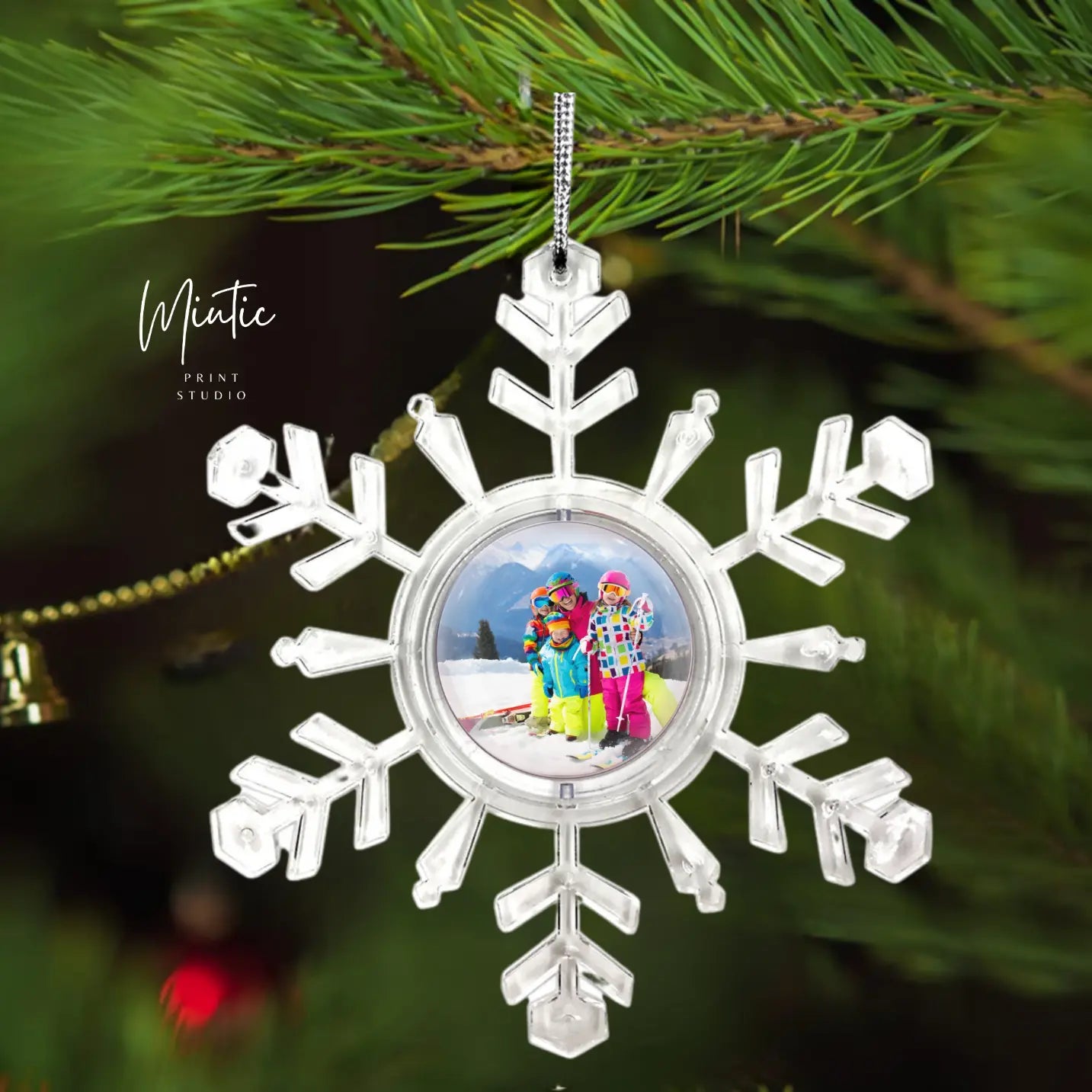 Glob personalizat in forma de fulg cu poza