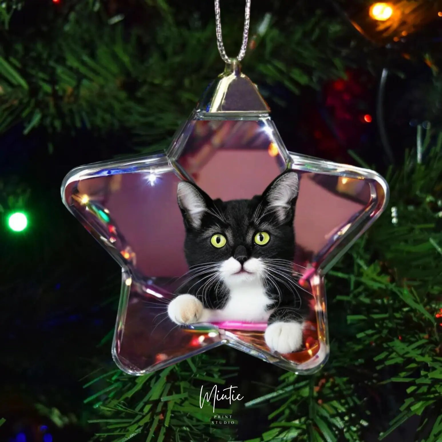 Glob personalizat in forma de stea cu poza