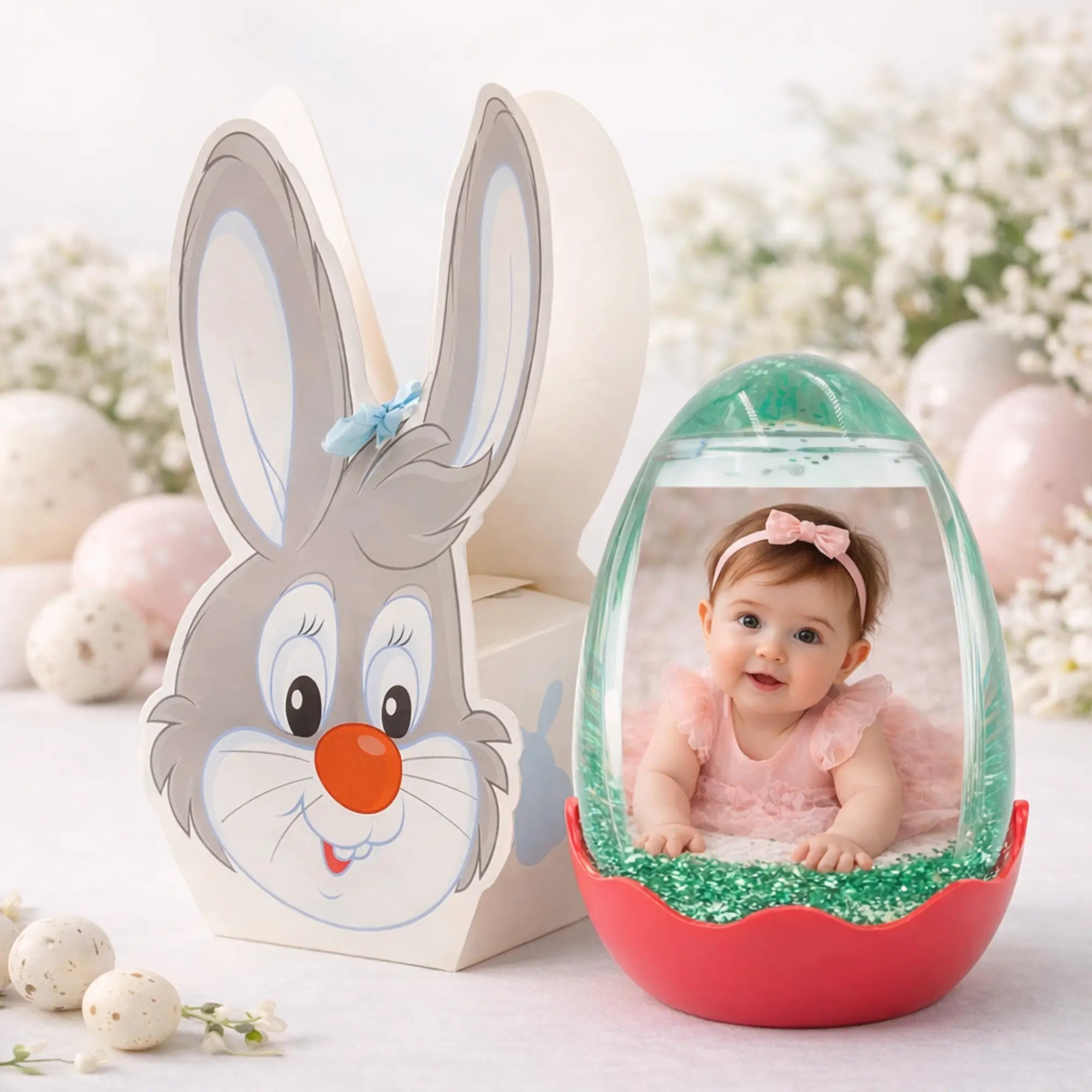 Cutie Cadou Iepuraș de Paște cu Ou Personalizat
