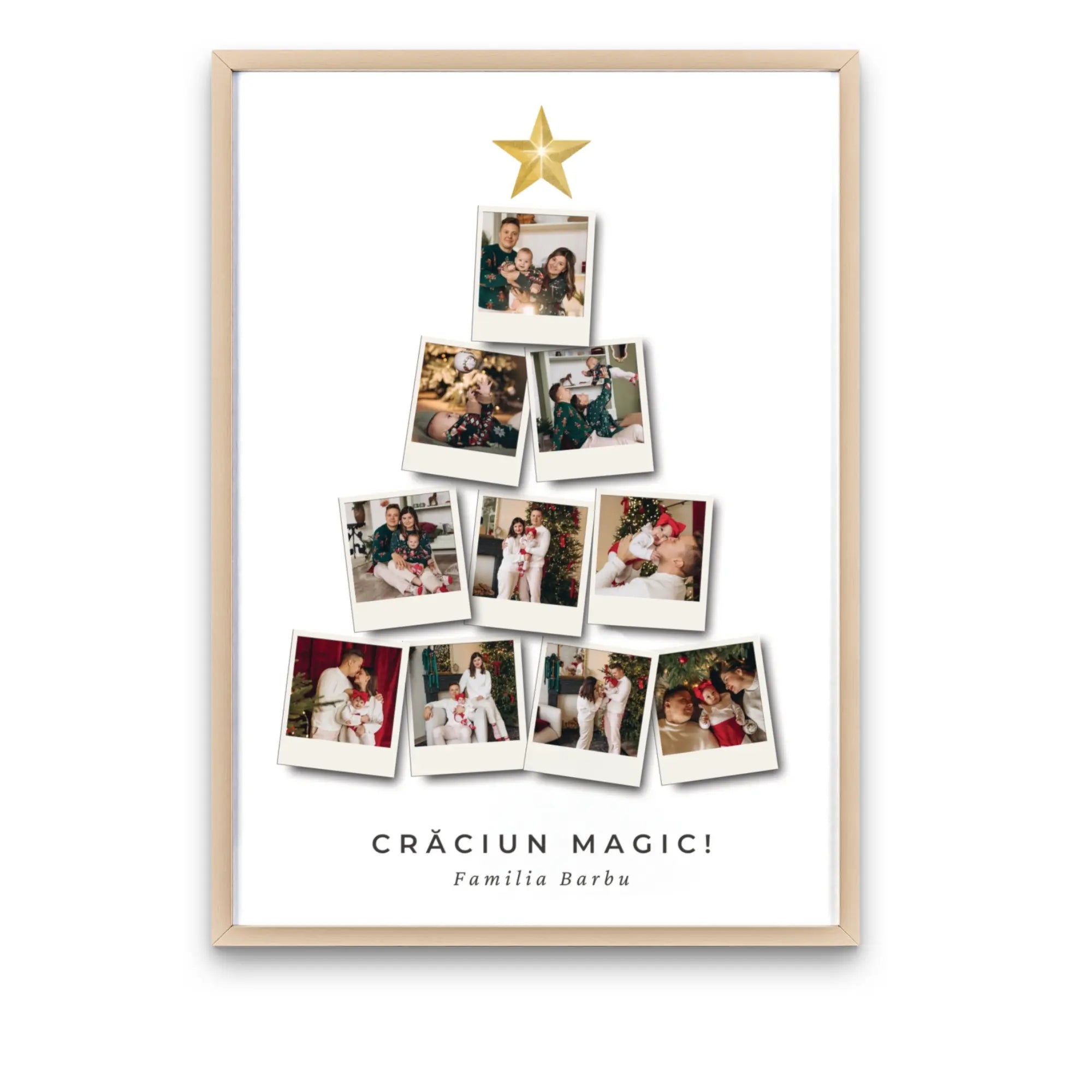 Tablou personalizat brad de Crăciun cu poze și text