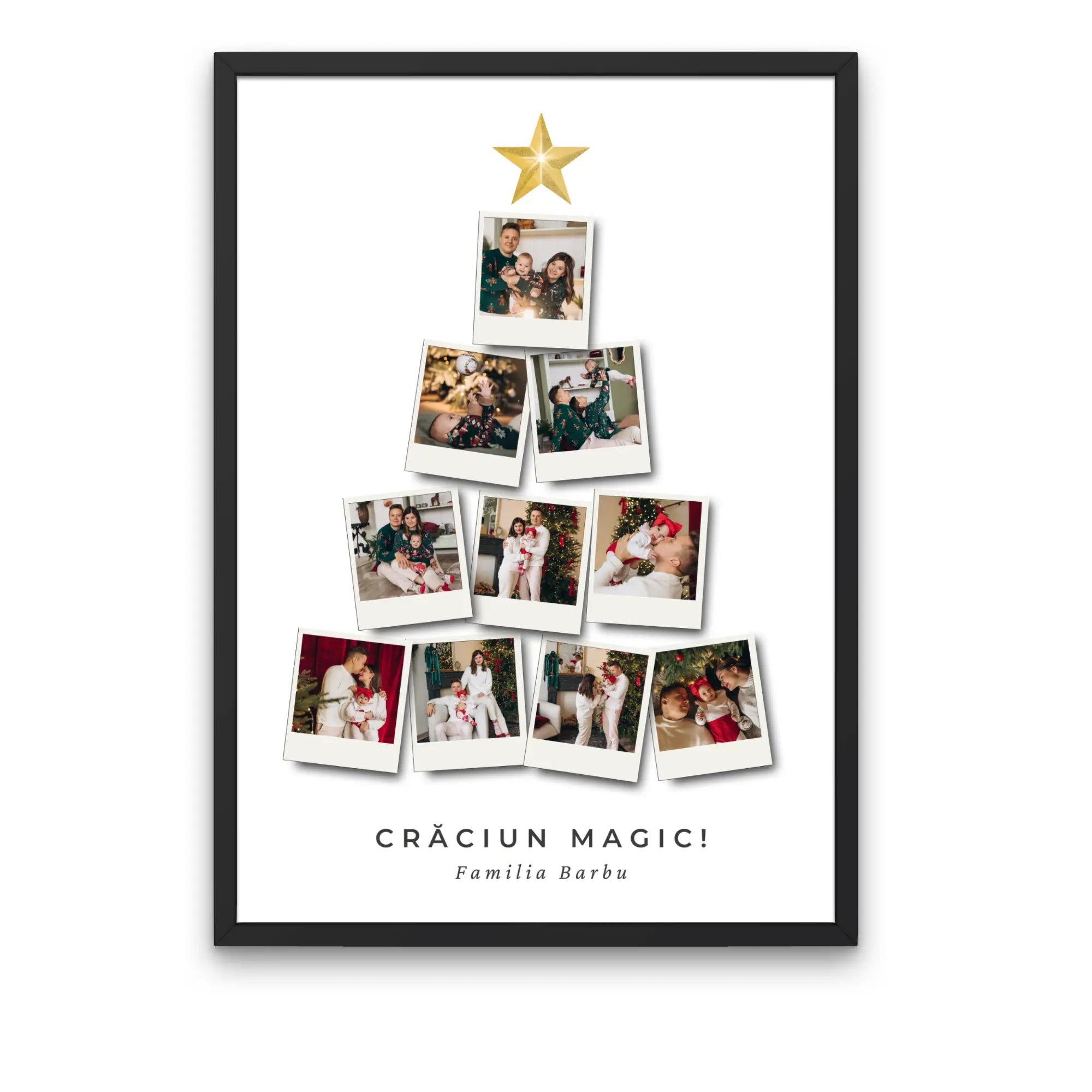 Tablou personalizat brad de Crăciun cu poze și text