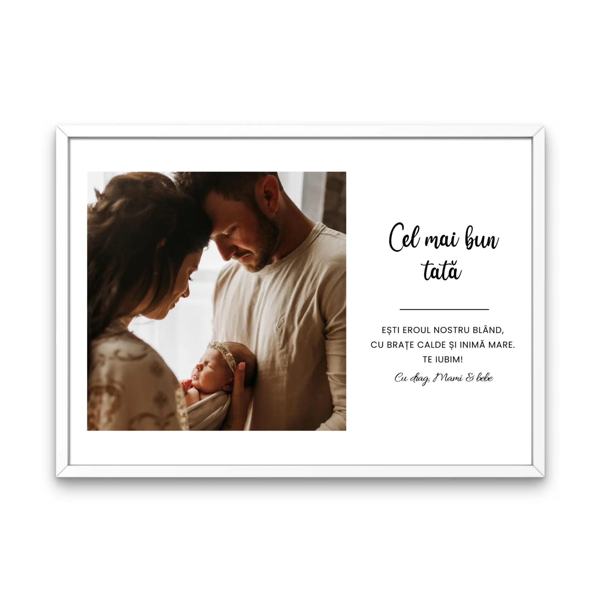 Tablou personalizat cel mai bun tata cu poză și mesaj