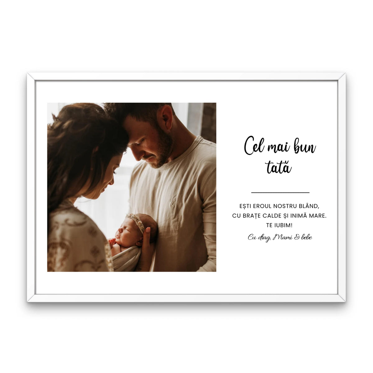 Tablou personalizat cel mai bun tata cu poză și mesaj