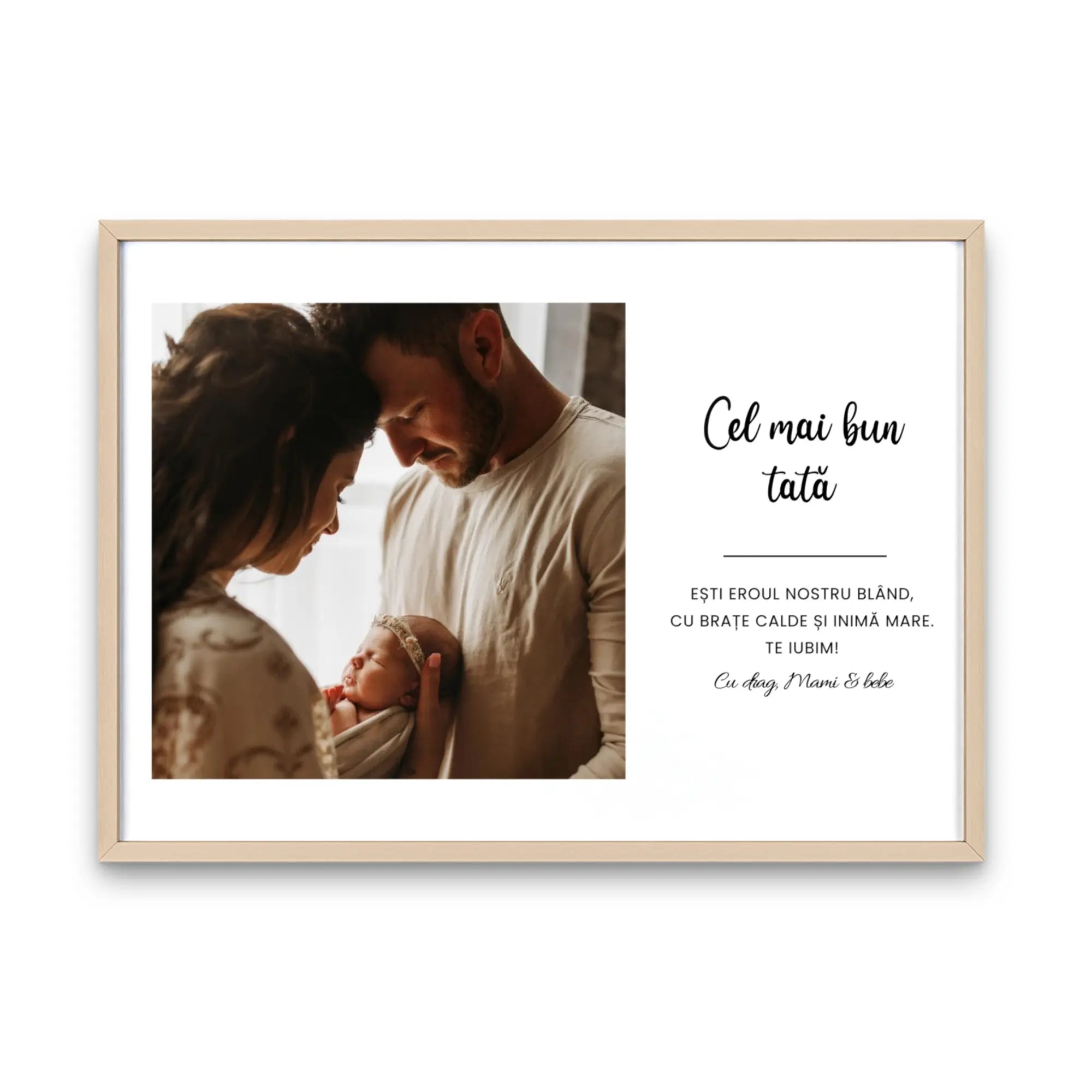 Tablou personalizat cel mai bun tata cu poză și mesaj