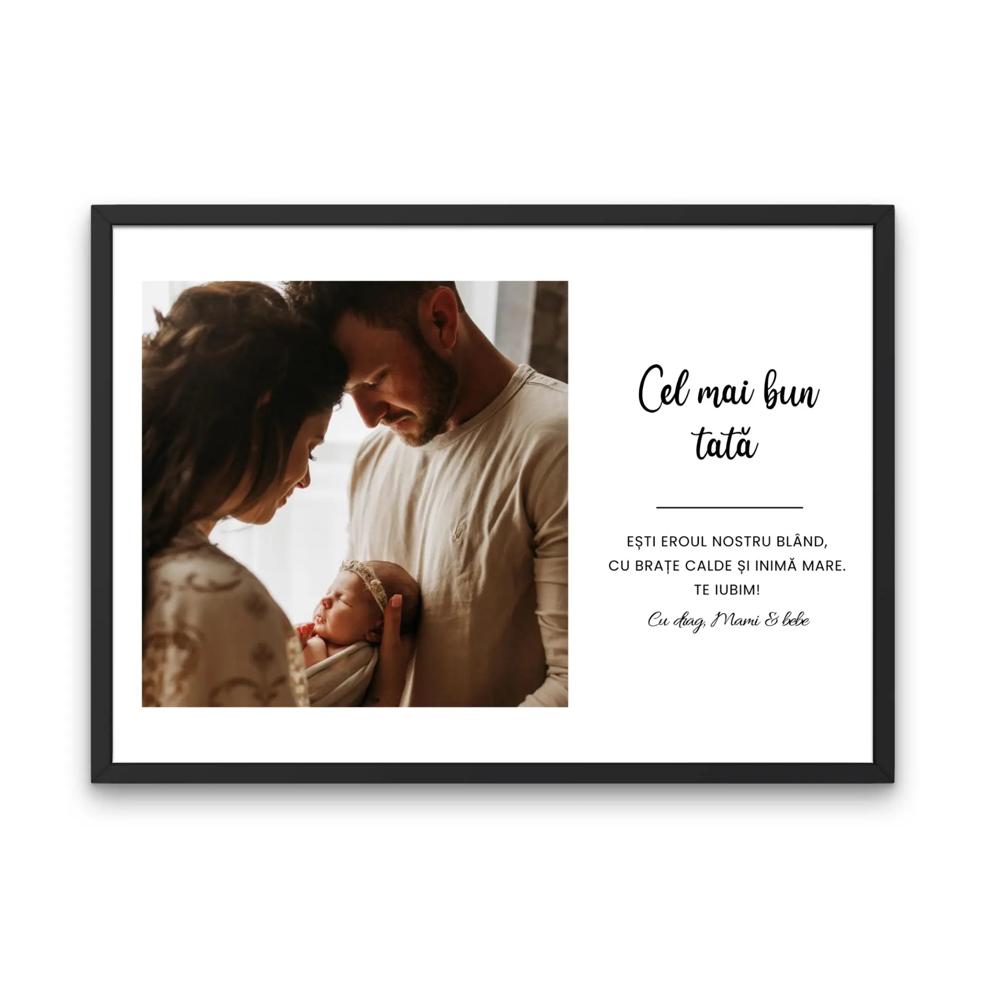 Tablou personalizat cel mai bun tata cu poză și mesaj