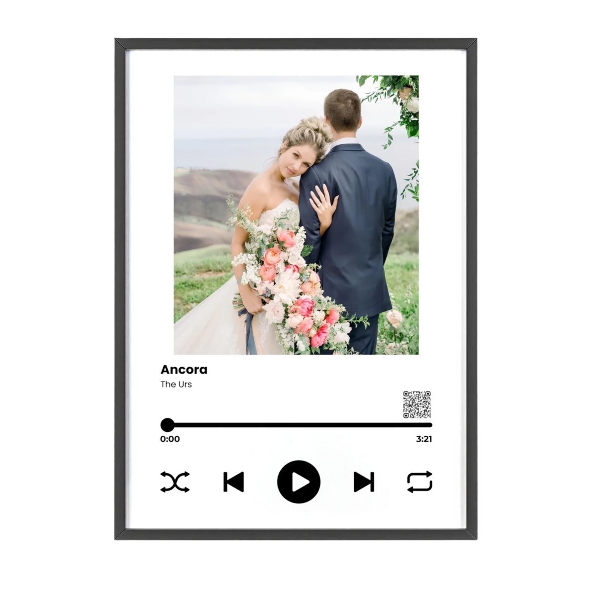 Tablou personalizat cu poză și melodie – Cod QR