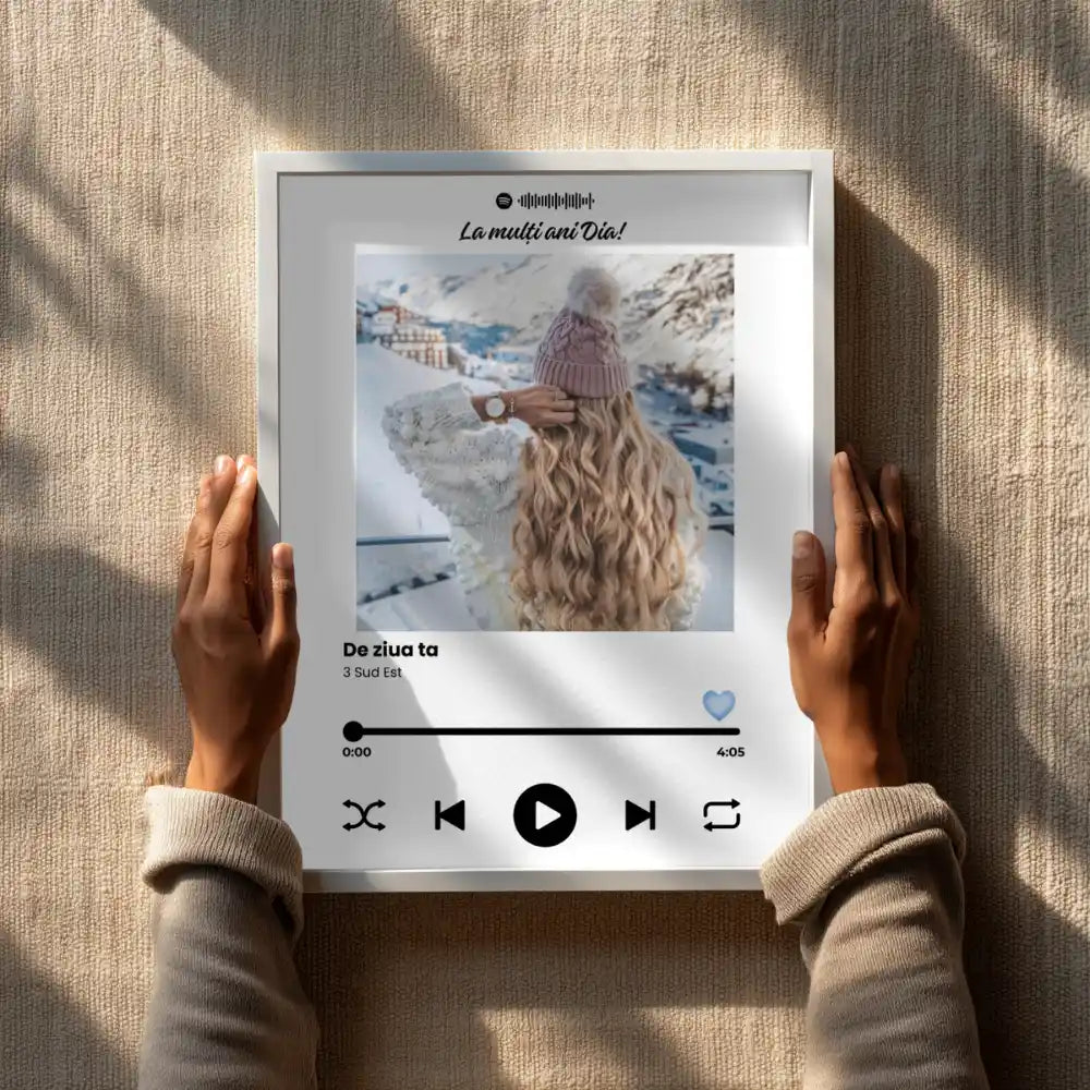 Tablou personalizat cu poză și melodie – Spotify