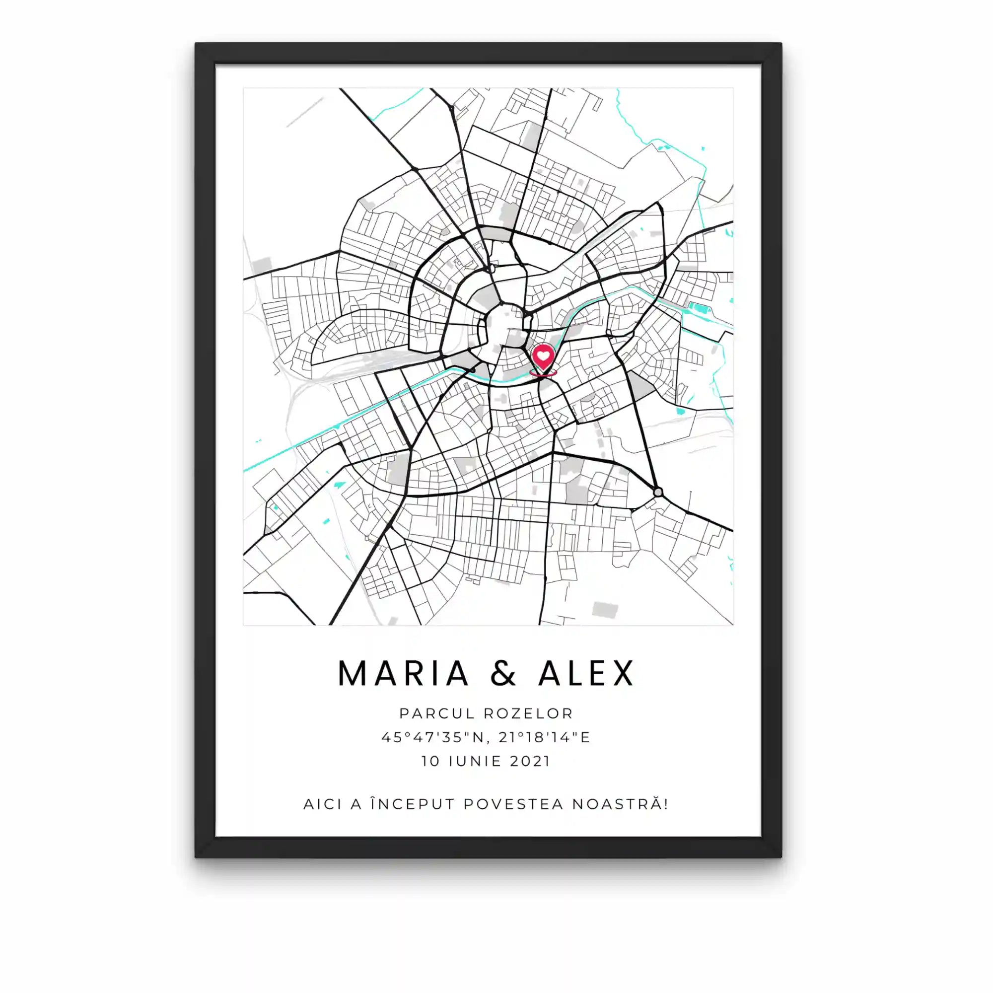 Tablou personalizat hartă cu locație