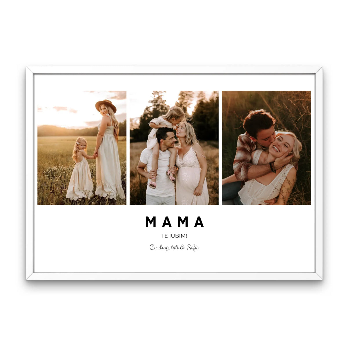 Tablou personalizat pentru mama cu 3 poze și mesaj