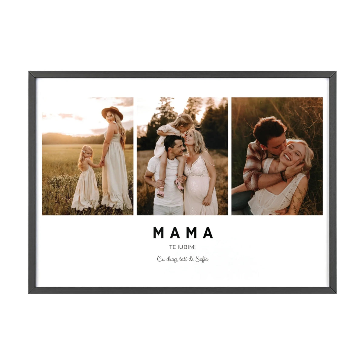 Tablou personalizat pentru mama cu 3 poze și mesaj