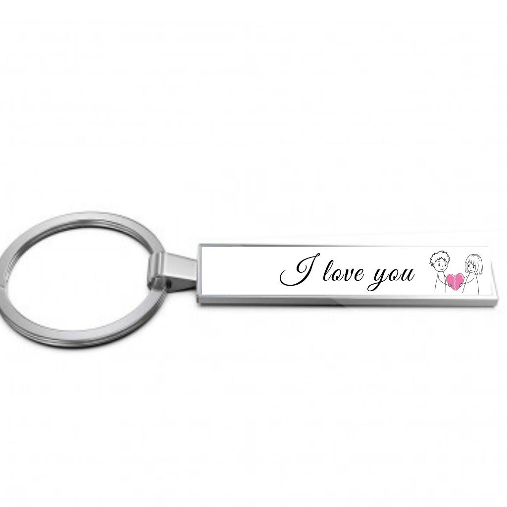 Breloc personalizat cu mesaj culoare crom