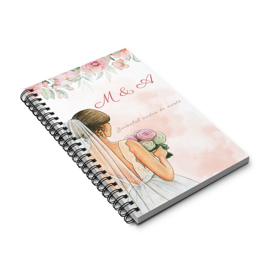 Notebook personalizat pentru nunta cu initiale perspectiva
