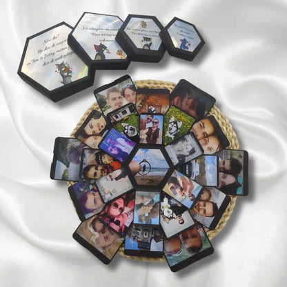 Cutie foto exploziva hexagonala descshisa neagra