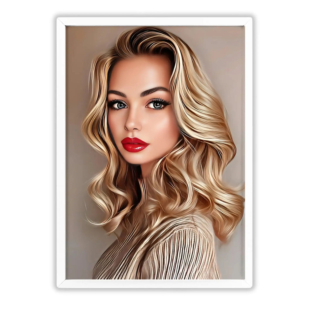 Tablou personalizat portret digital rama alba