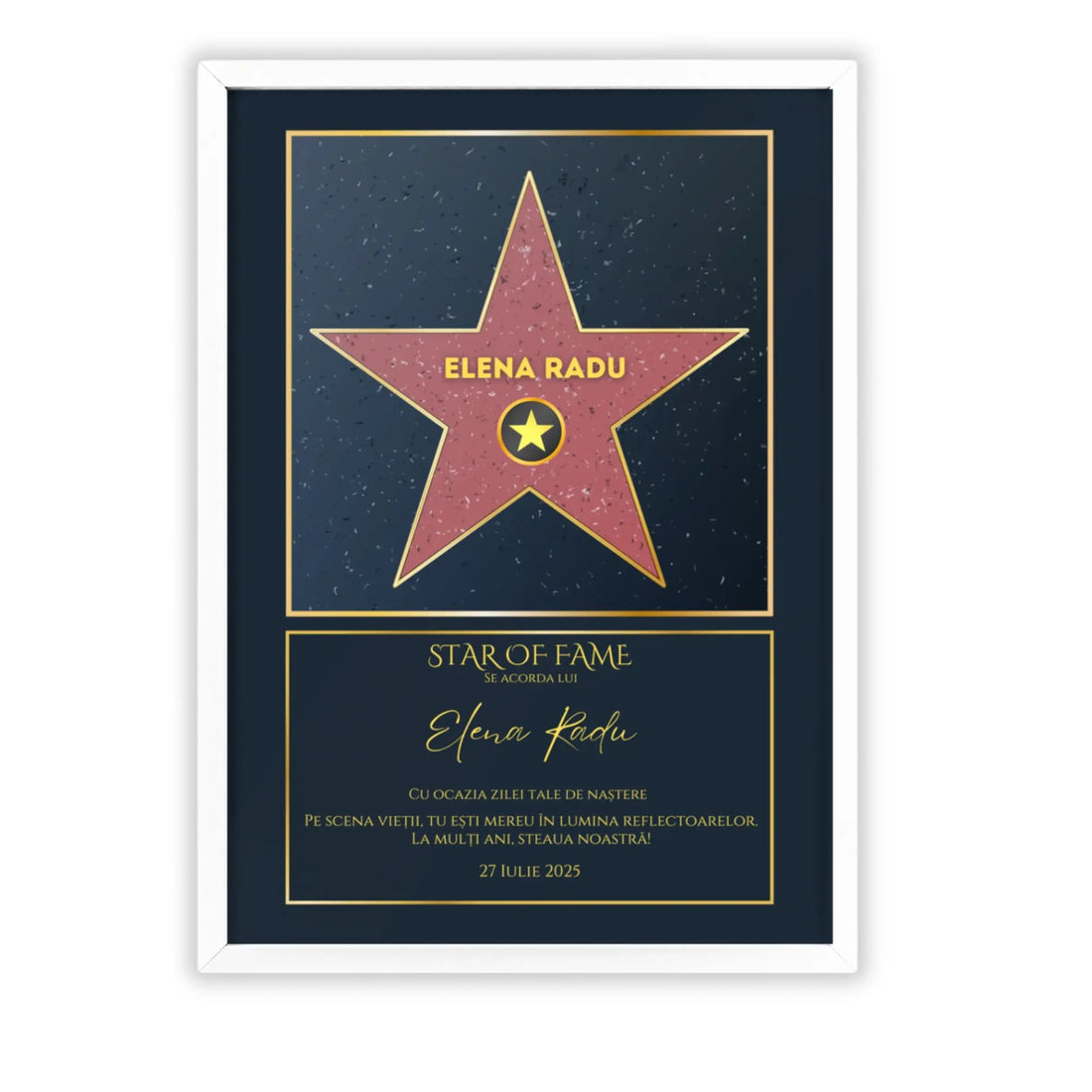 Tablou personalizat Hollywood Star of fame rama alba