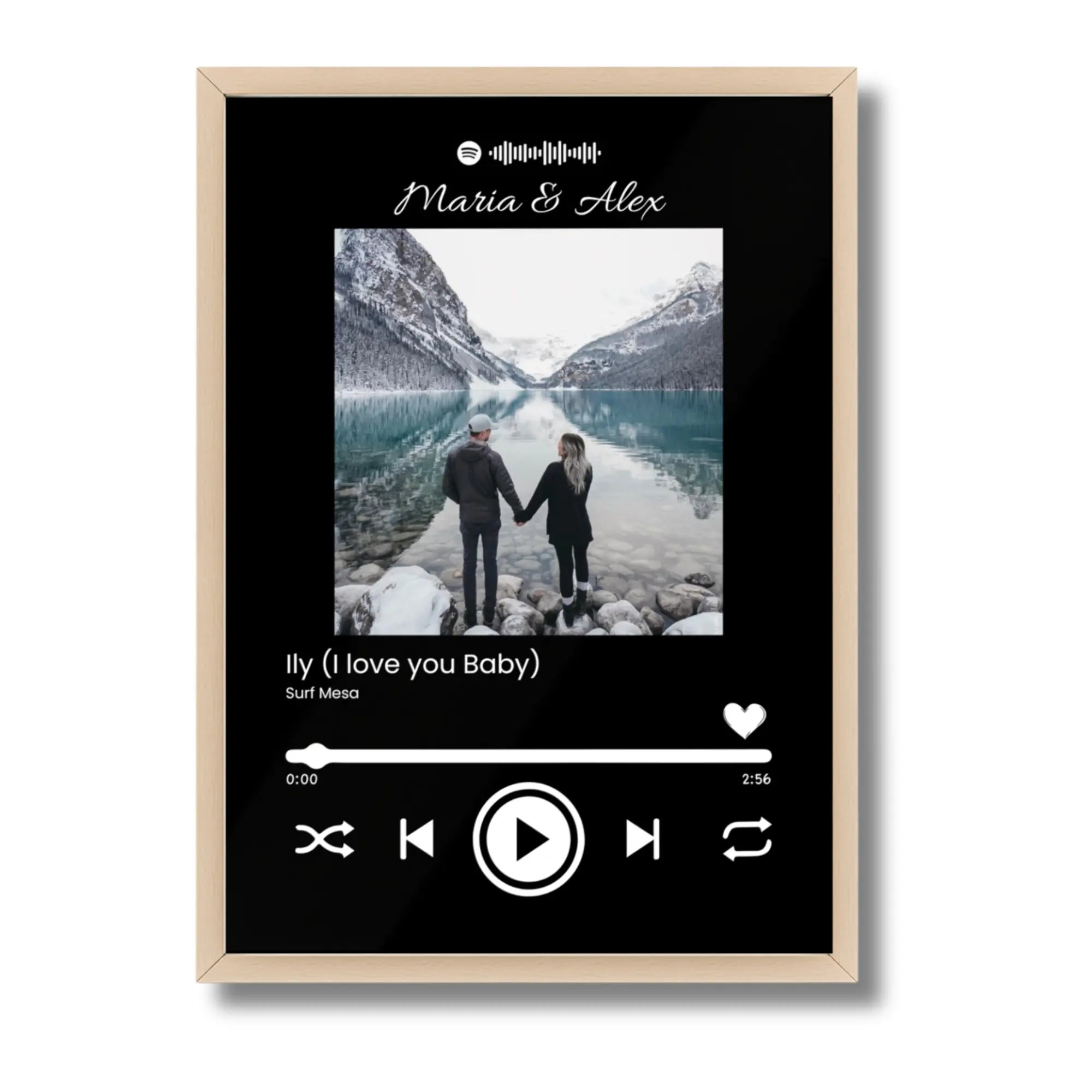 Tablou personalizat cu poza si melodie rama natur