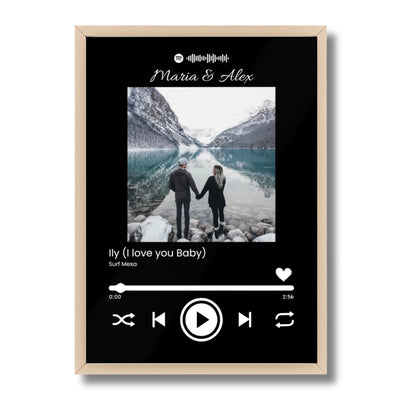 Tablou personalizat cu poza si melodie rama natur