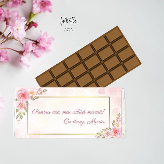 Ciocolata personalizata cu text pentru mama