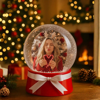 Glob de zăpadă personalizat cu poză și nume