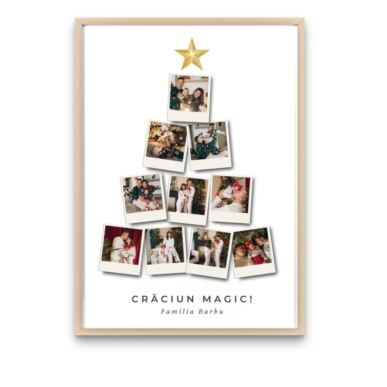 Tablou personalizat brad de Crăciun cu poze și text