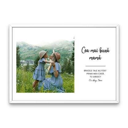Tablou personalizat cea mai bună mama cu poză și mesaj