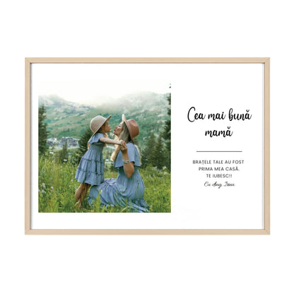 Tablou personalizat cea mai bună mama cu poză și mesaj