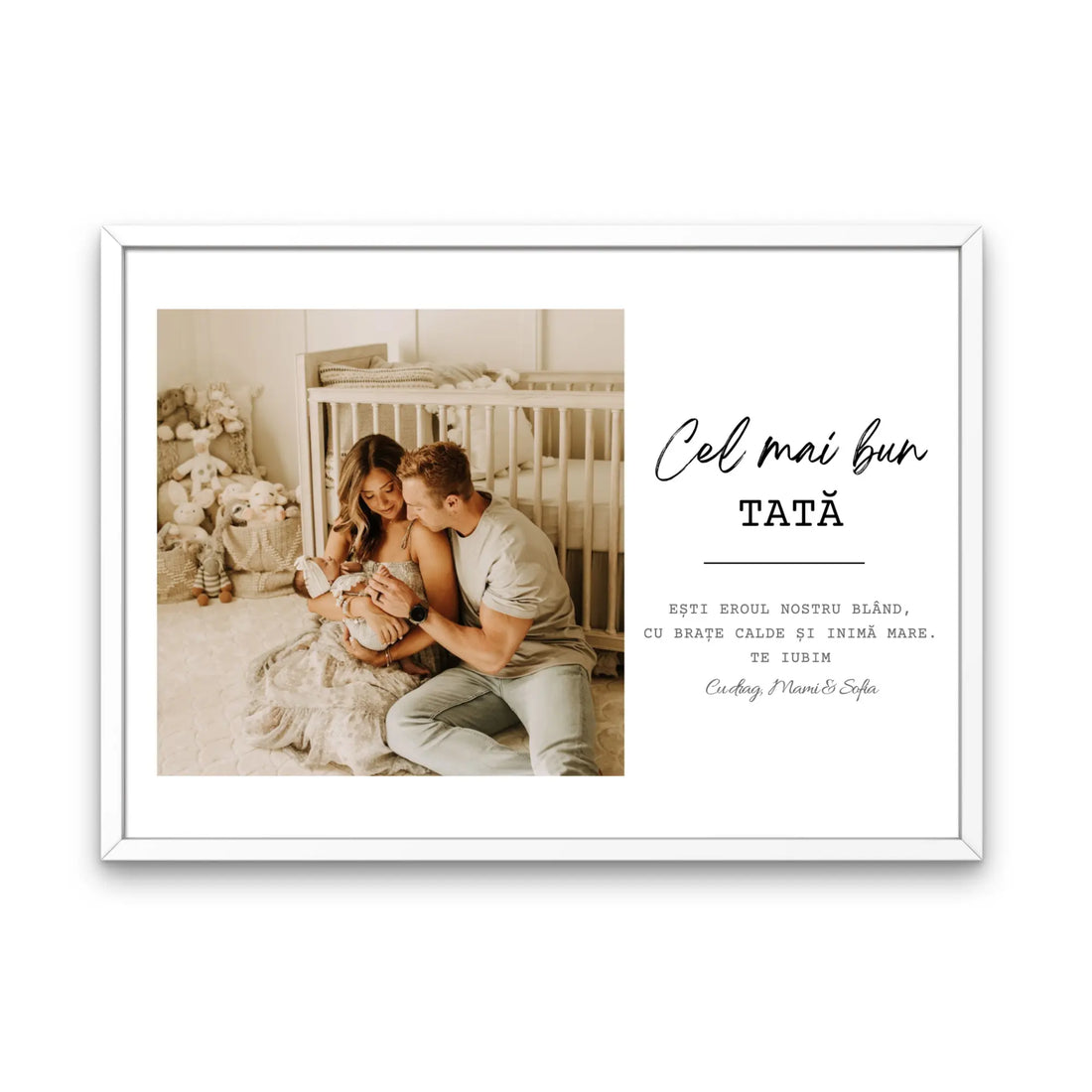 Tablou personalizat cel mai bun tata cu poză și mesaj