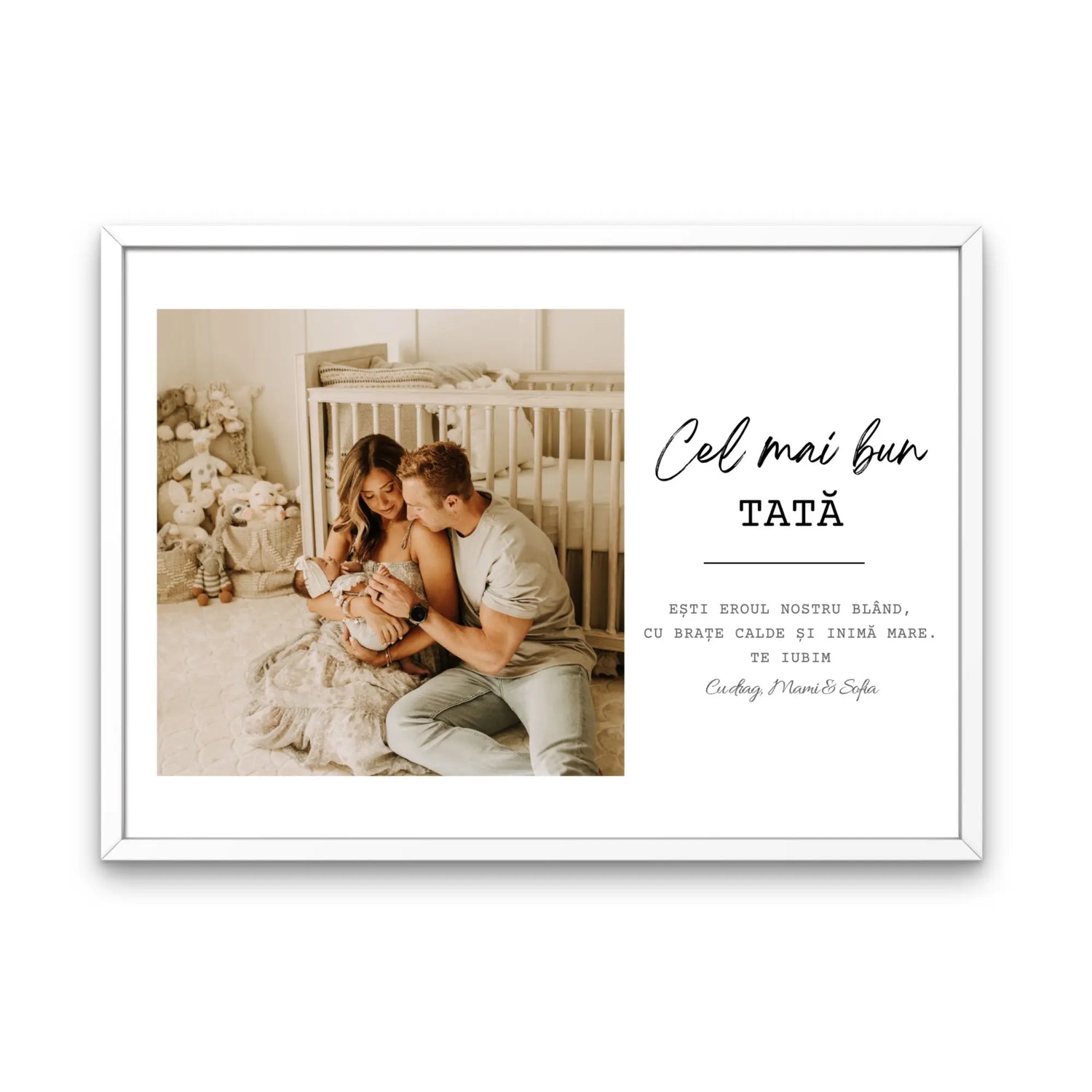 Tablou personalizat cel mai bun tata cu poză și mesaj