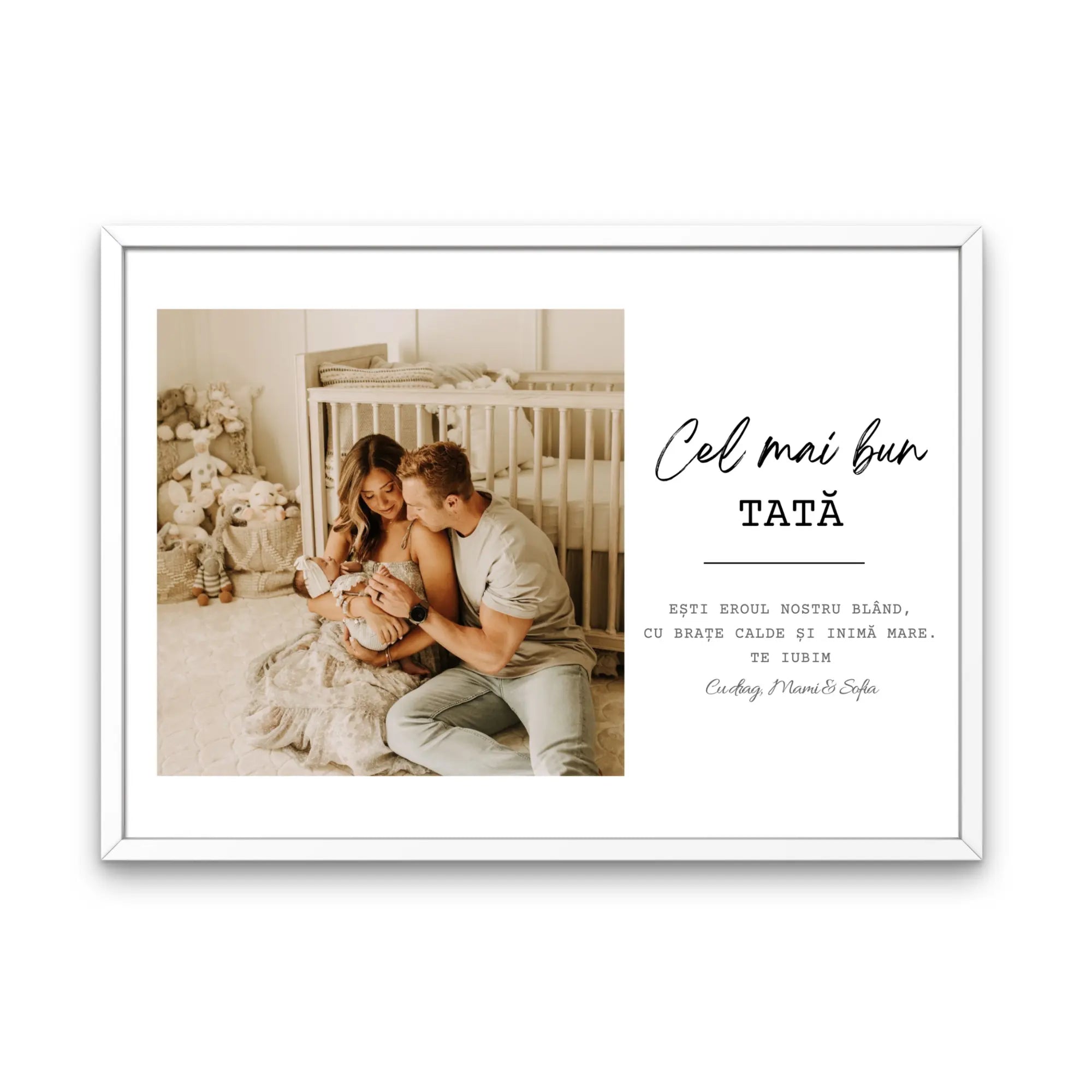 Tablou personalizat cel mai bun tata cu poză și mesaj