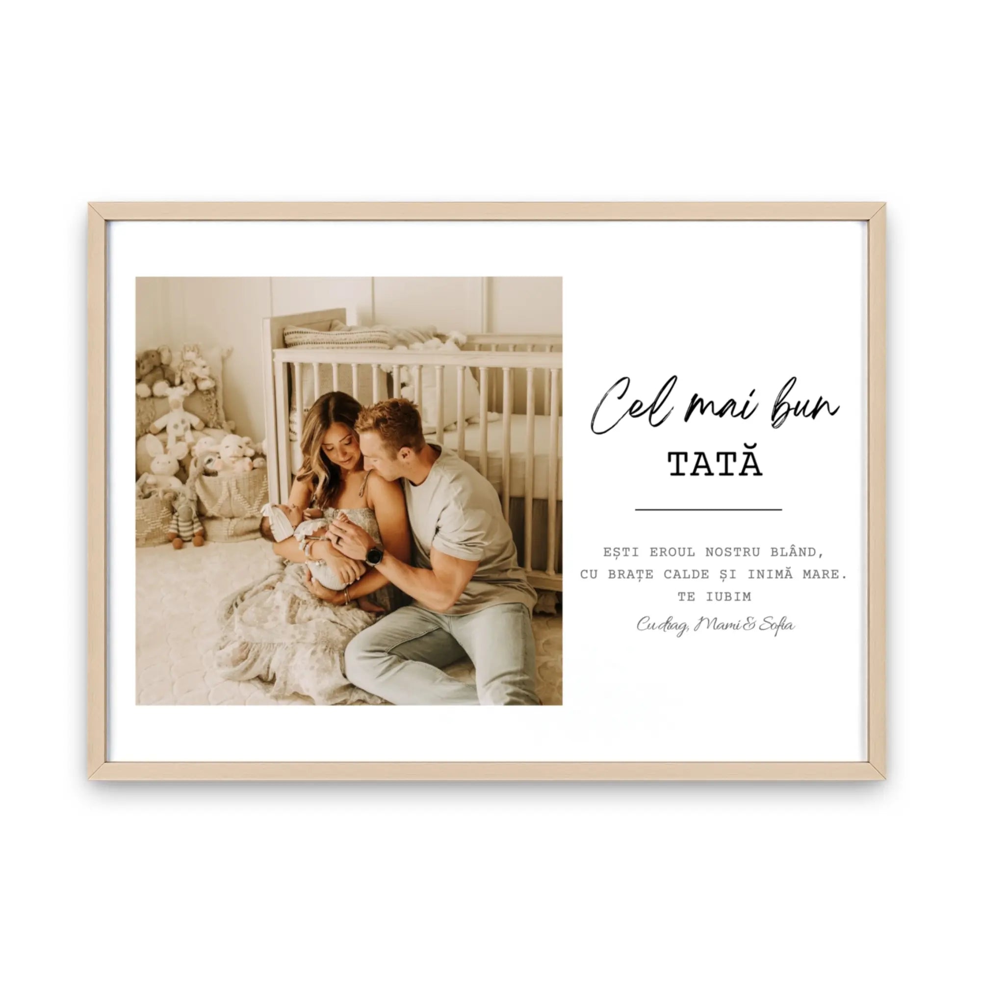 Tablou personalizat cel mai bun tata cu poză și mesaj