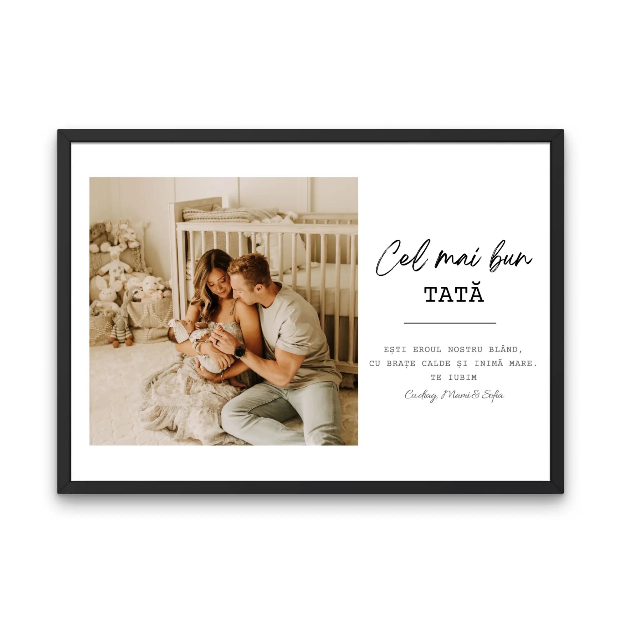 Tablou personalizat cel mai bun tata cu poză și mesaj