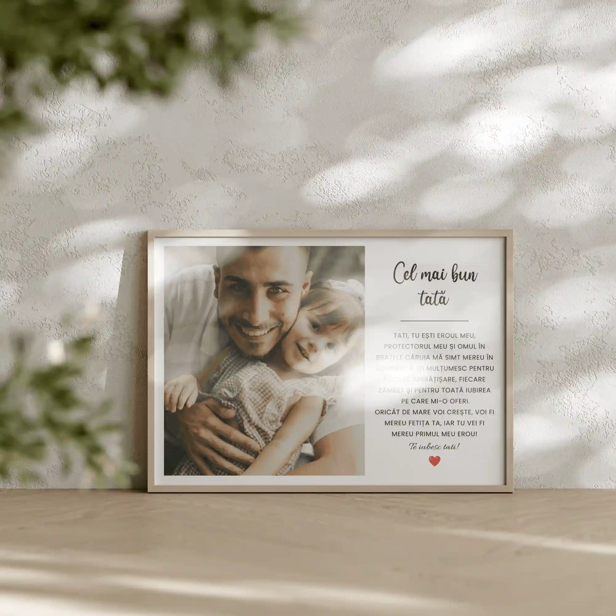 Tablou personalizat cel mai bun tata cu poză și mesaj