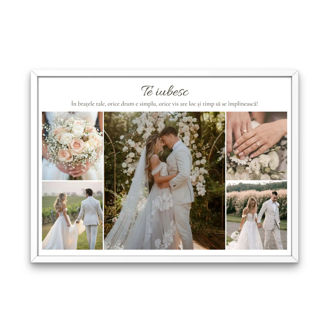Tablou personalizat cu 5 poze și text