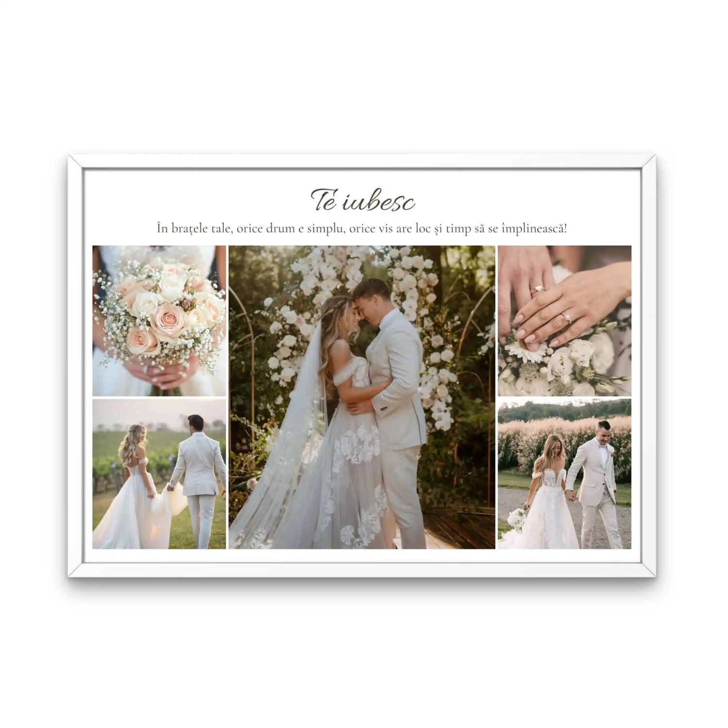 Tablou personalizat cu 5 poze și text