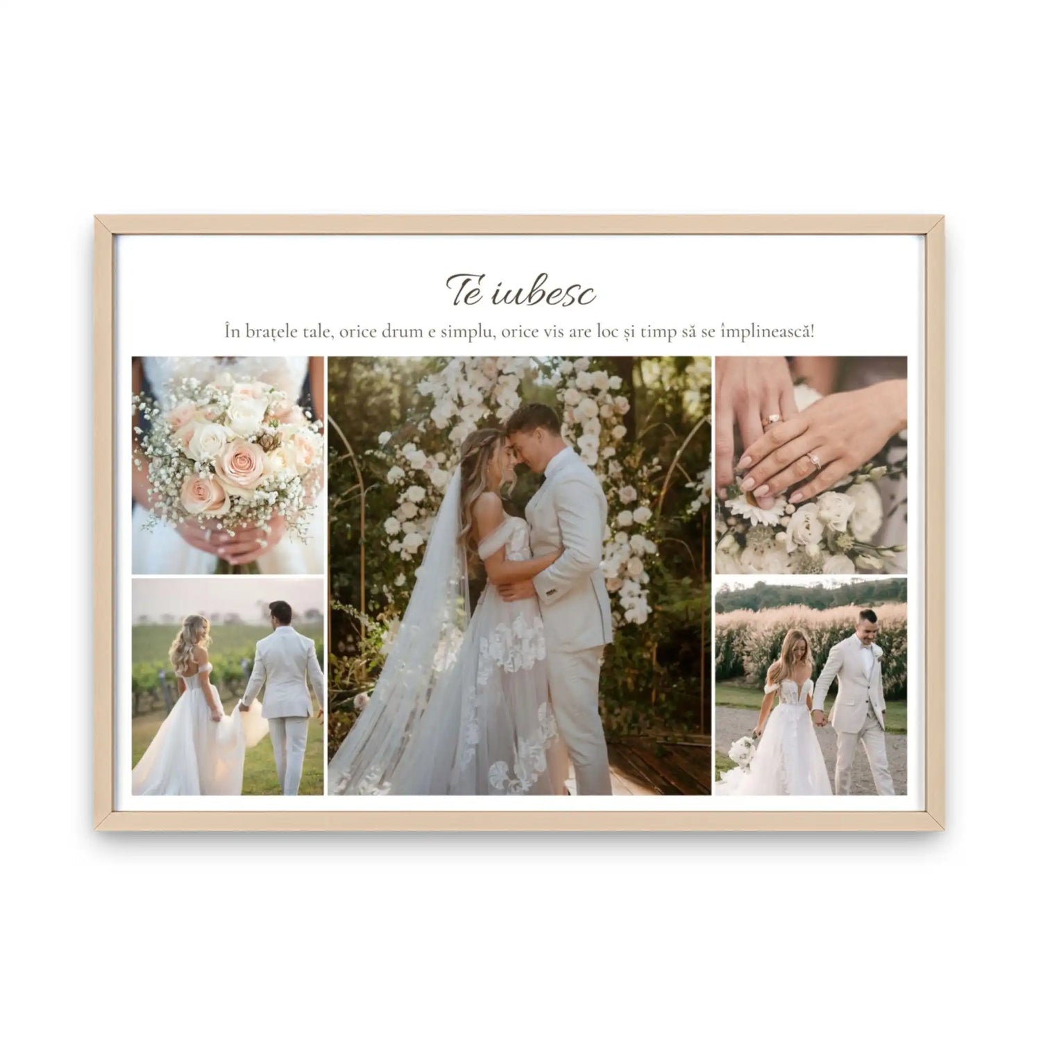 Tablou personalizat cu 5 poze și text