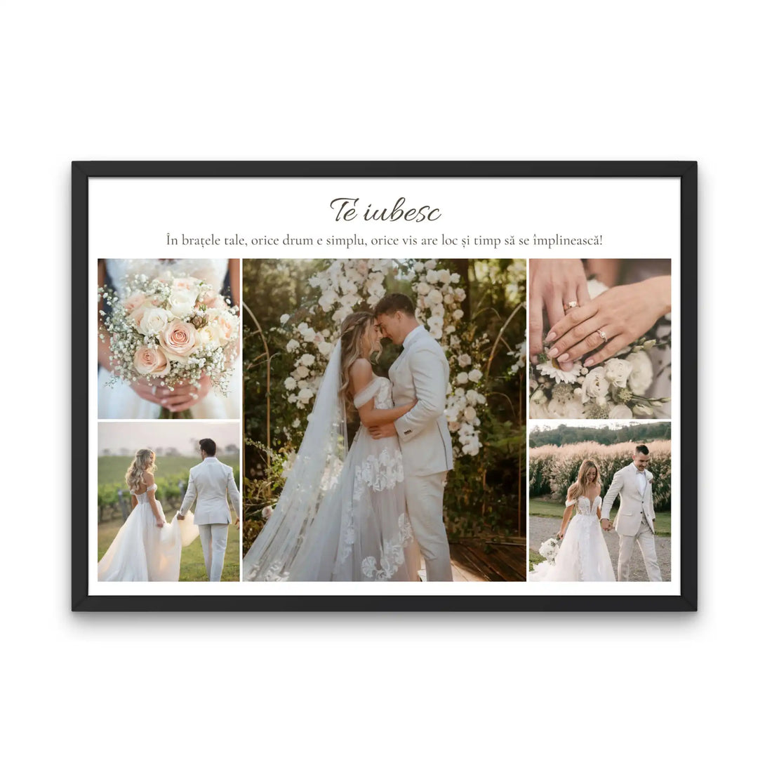 Tablou personalizat cu 5 poze și text