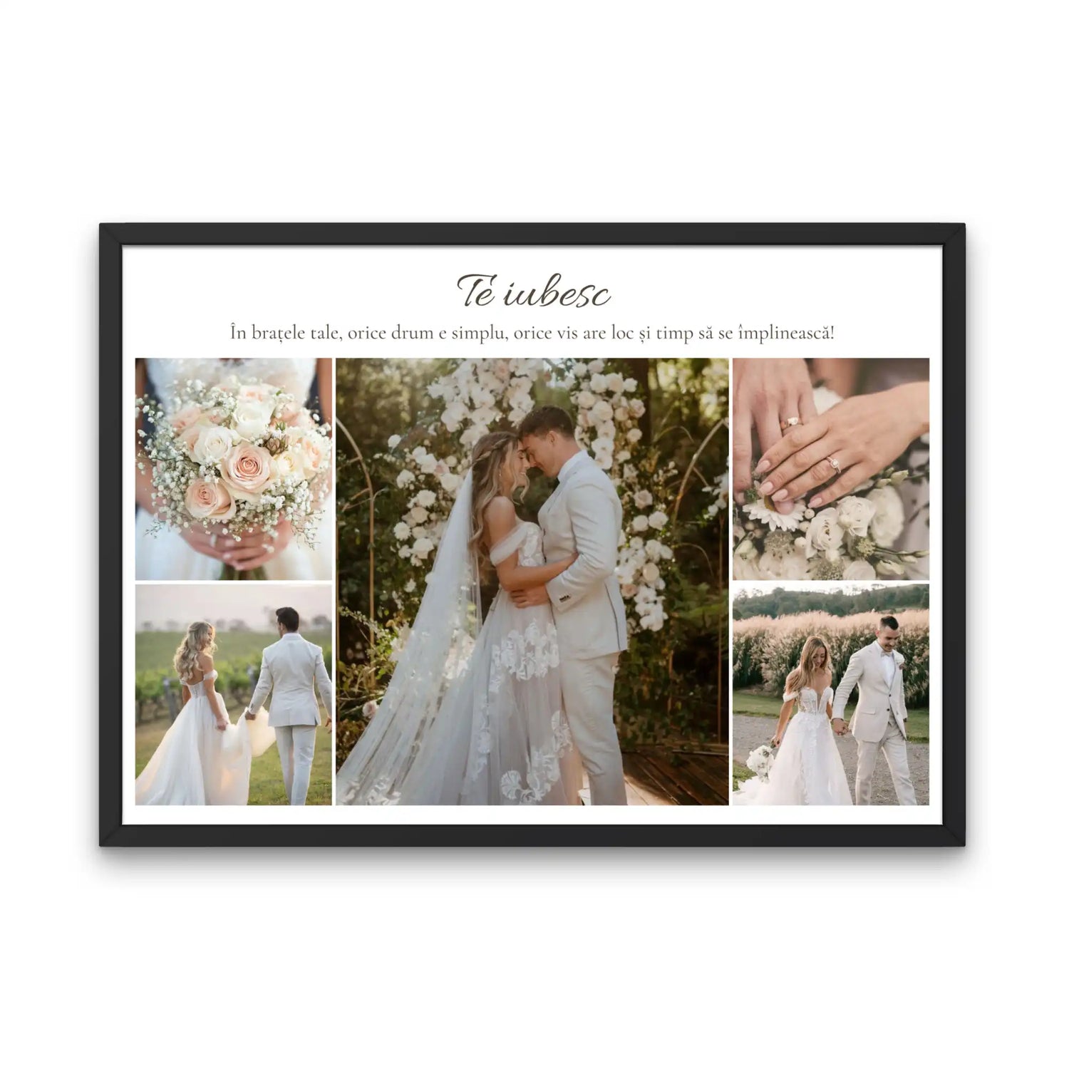 Tablou personalizat cu 5 poze și text