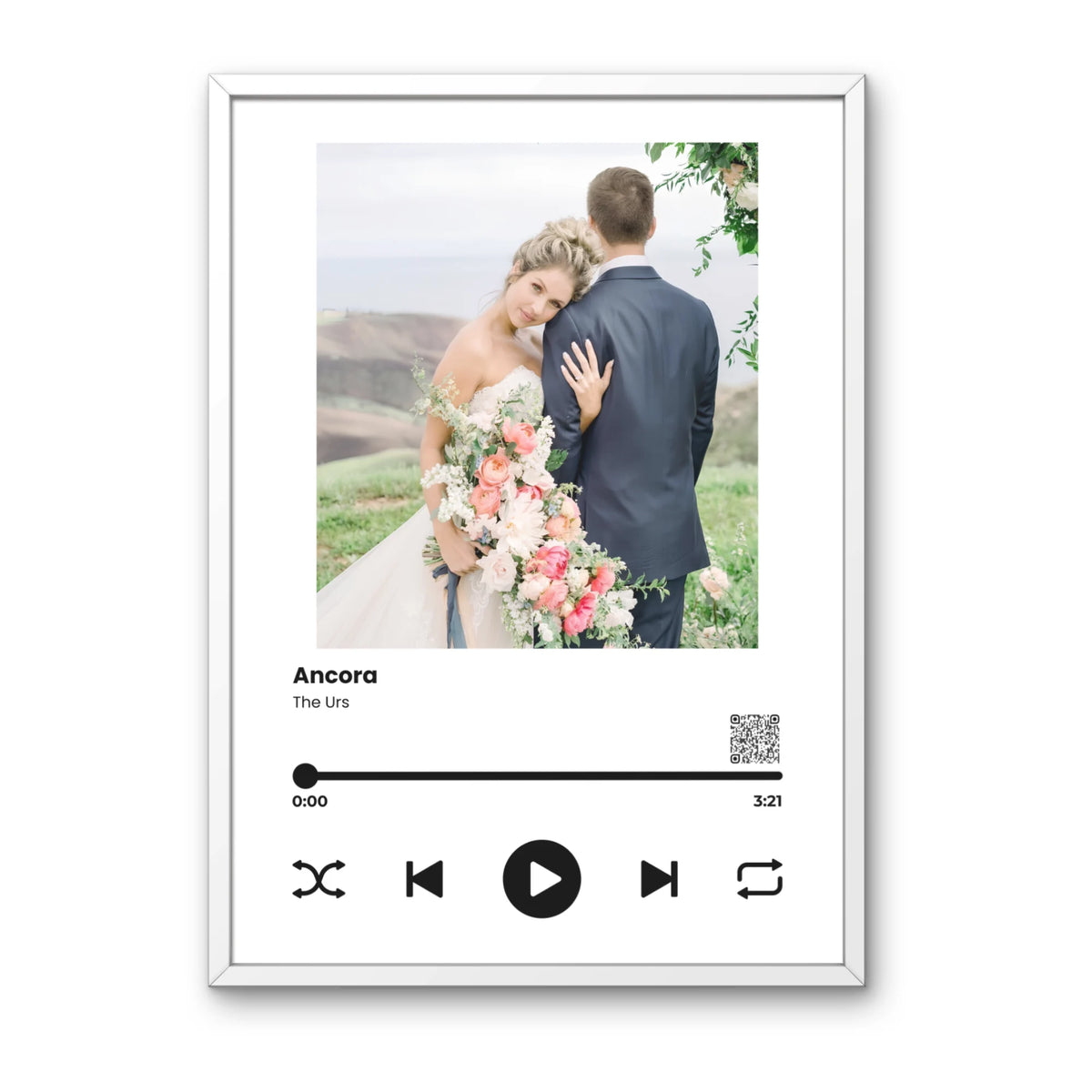 Tablou personalizat cu poză și melodie – Cod QR