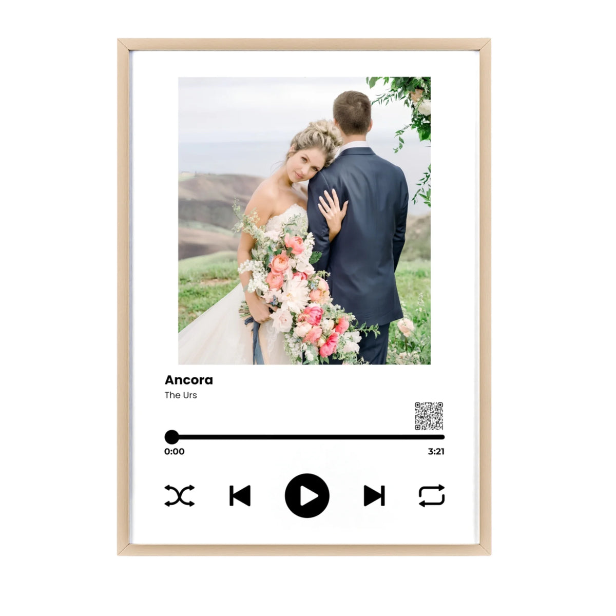Tablou personalizat cu poză și melodie – Cod QR