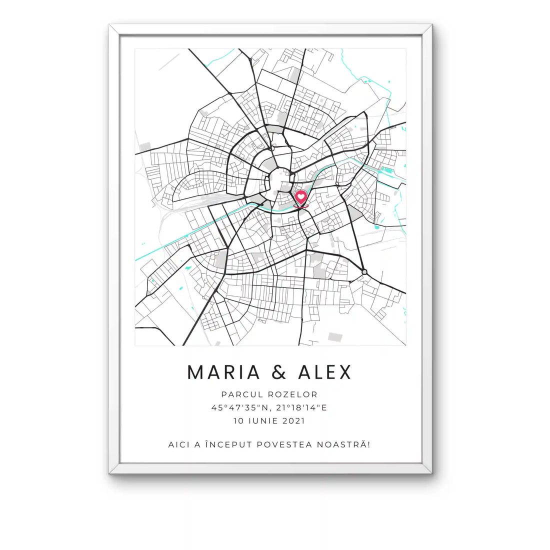 Tablou personalizat hartă cu locație