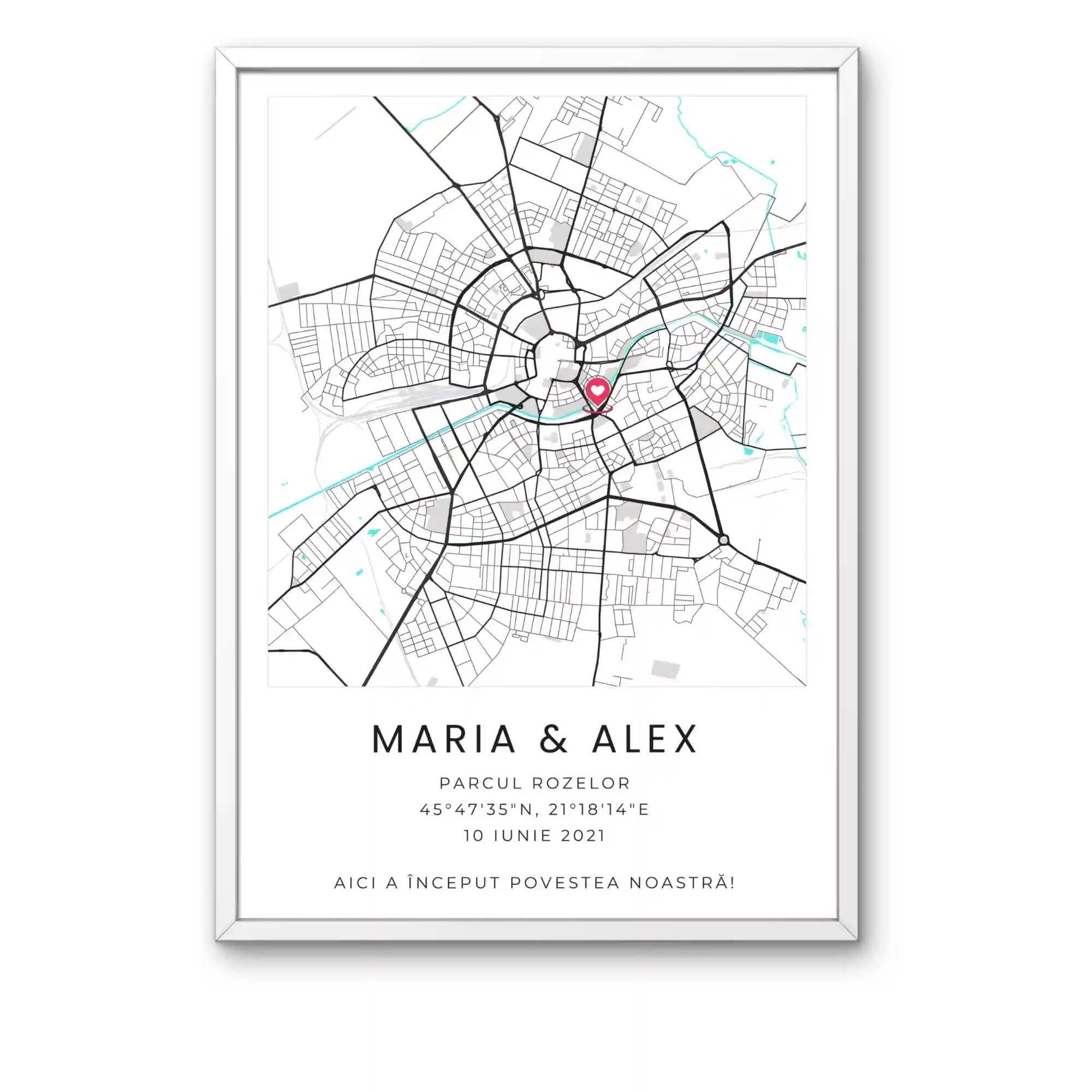 Tablou personalizat hartă cu locație