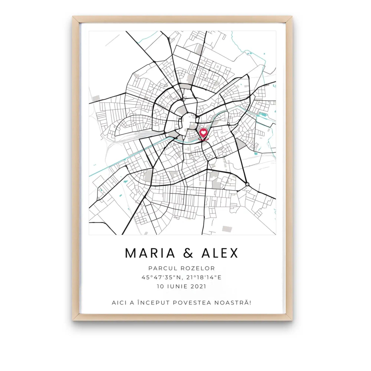 Tablou personalizat hartă cu locație