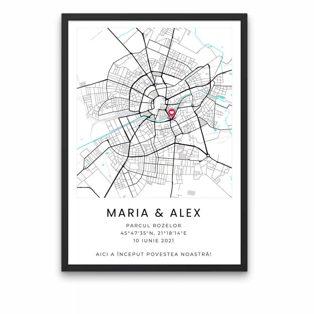 Tablou personalizat hartă cu locație