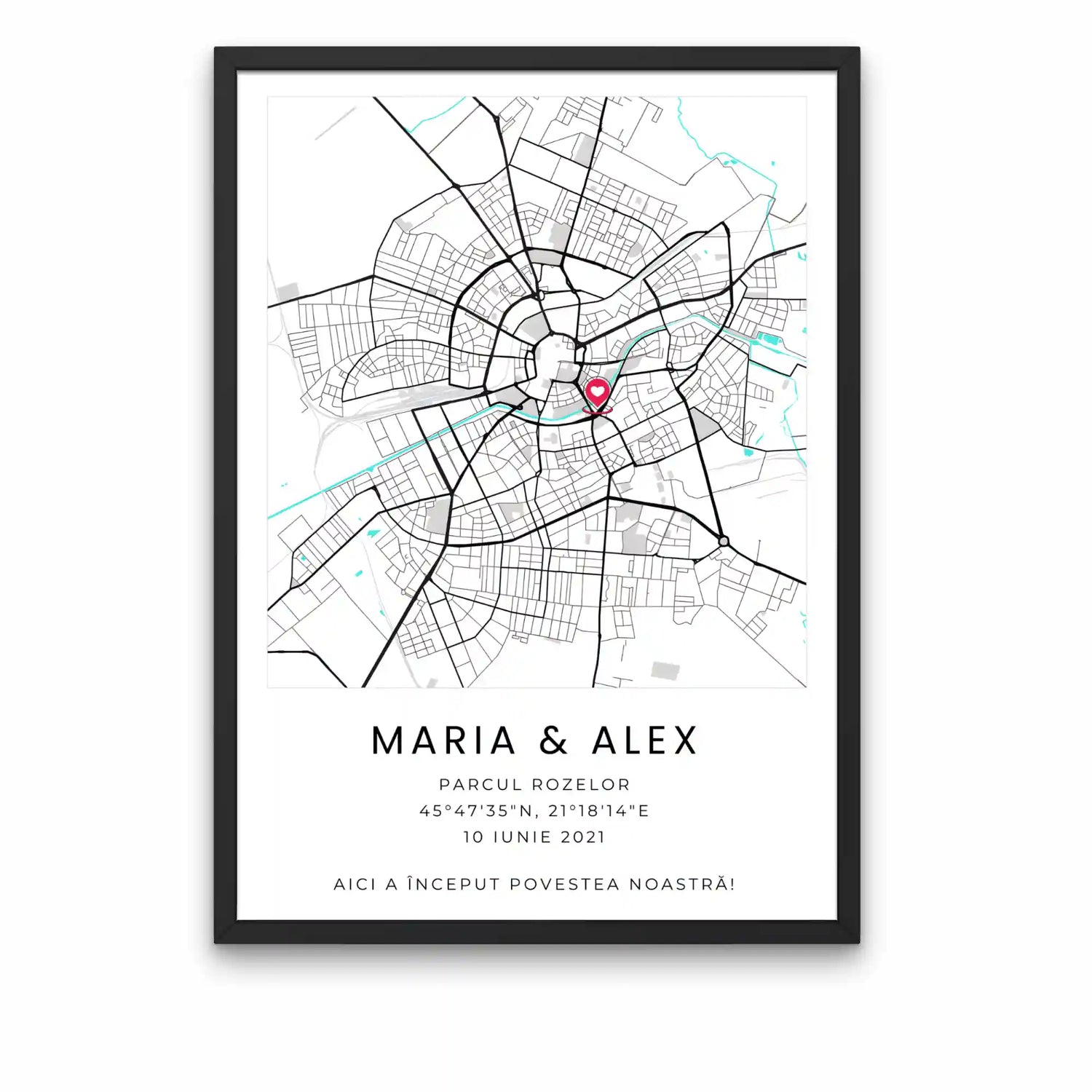 Tablou personalizat hartă cu locație