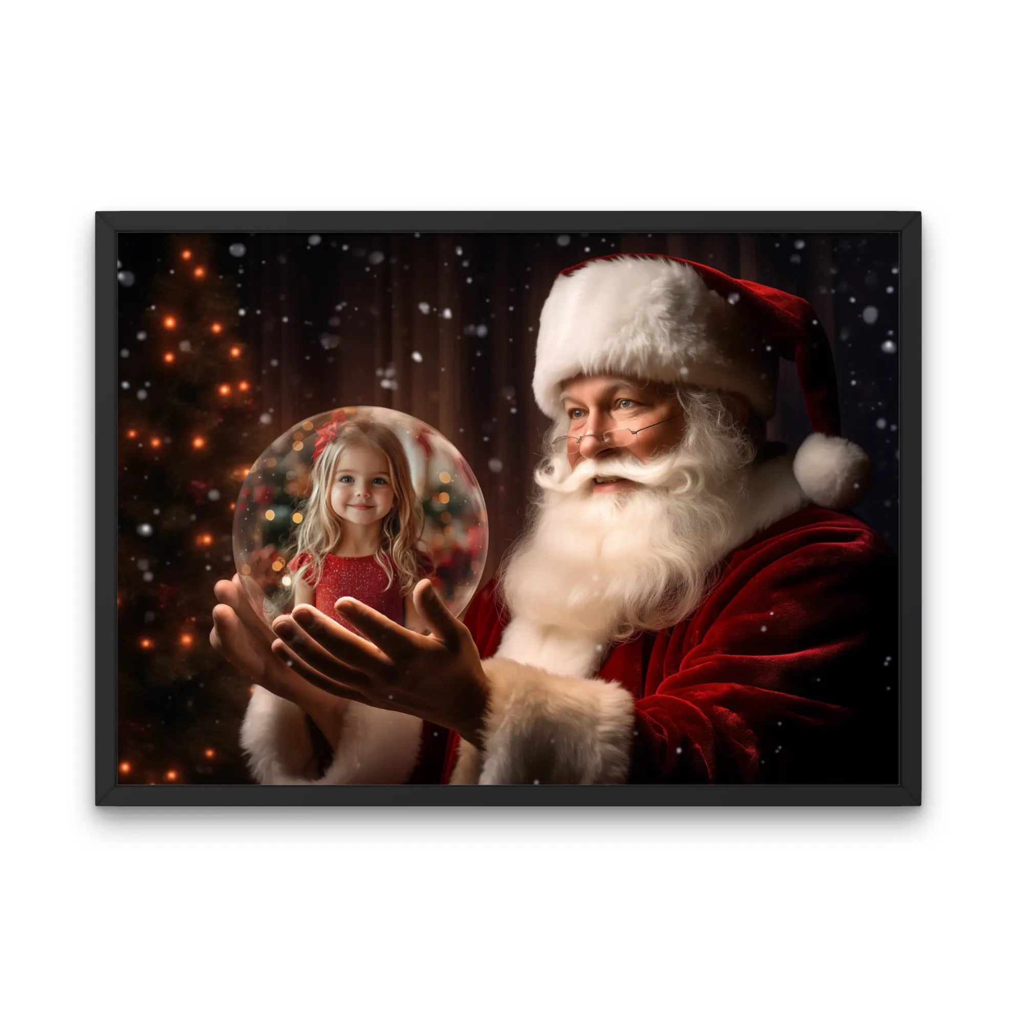 Tablou personalizat Moș Crăciun - Glob de cristal cu poză