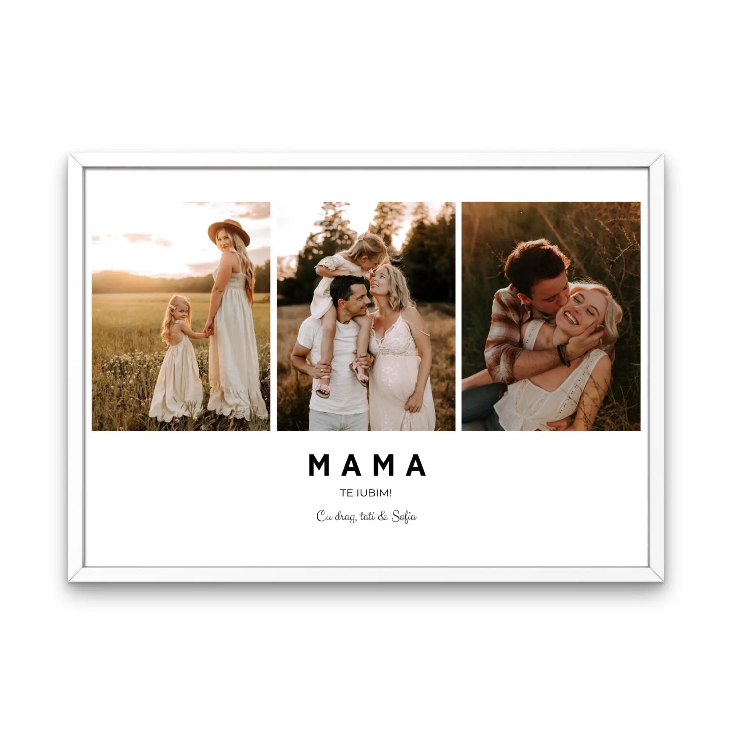 Tablou personalizat pentru mama cu 3 poze și mesaj