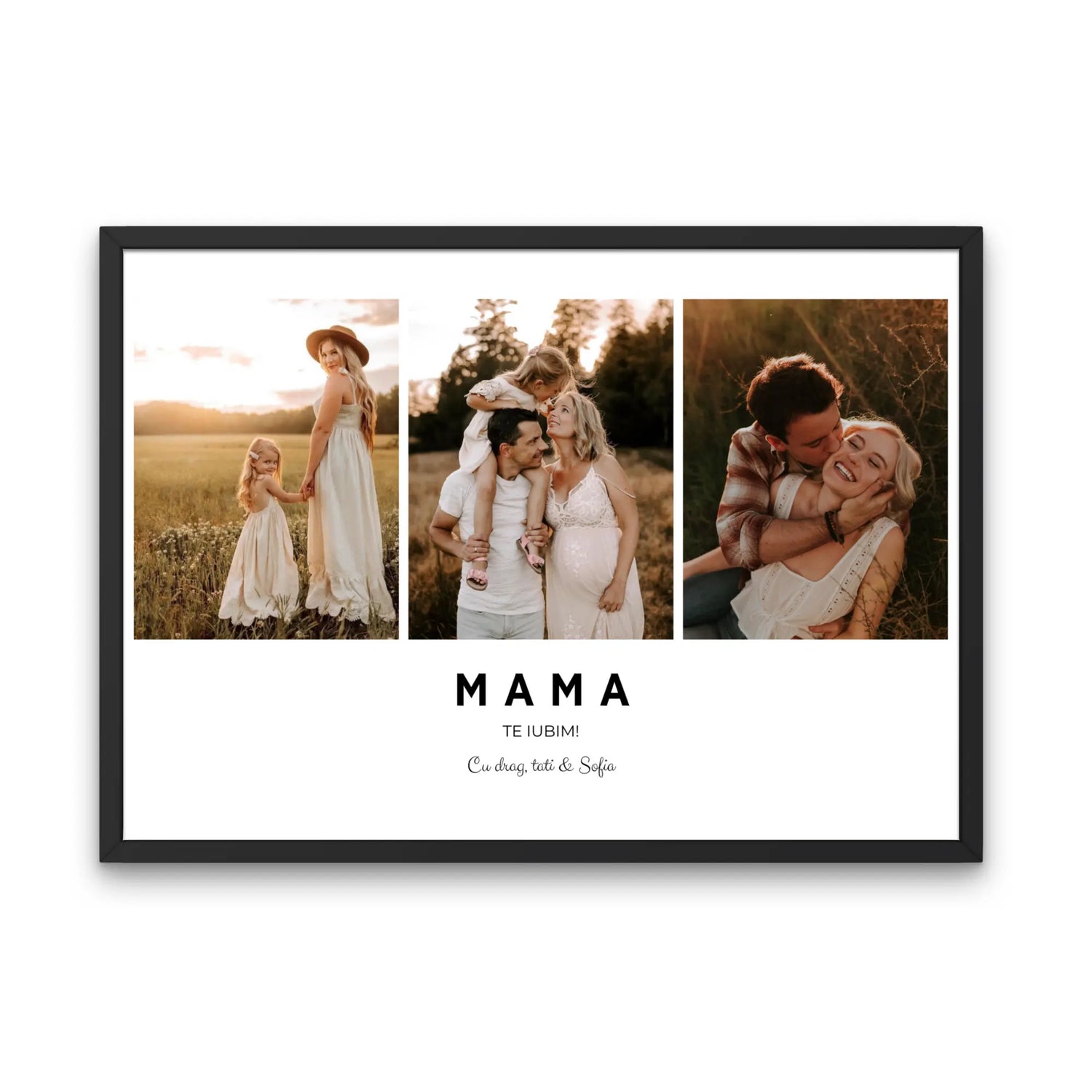 Tablou personalizat pentru mama cu 3 poze și mesaj